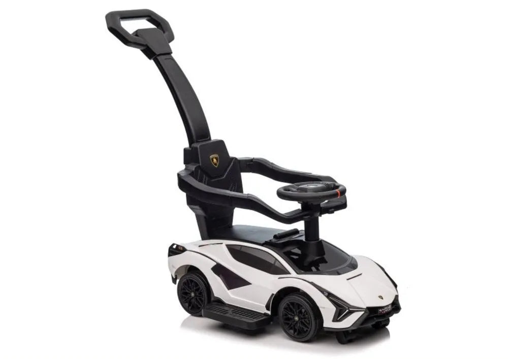 Vaikiška stumiama mašinėlė Lamborghini QLS‑996T – balta